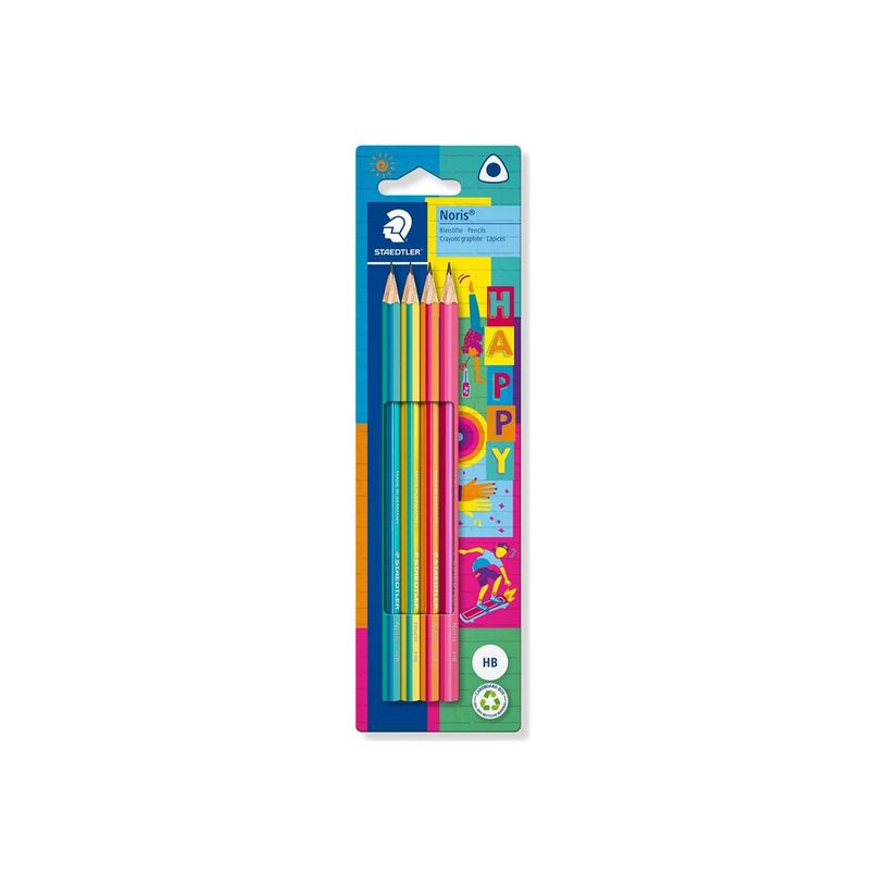 4007817088944-STAEDTLER Noris Happy - 4 Crayons à papier HB - couleurs assorties-P_405119497_2-2