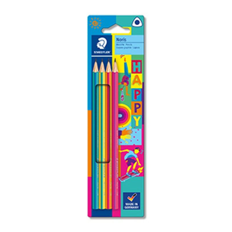 4007817088944-STAEDTLER Noris Happy - 4 Crayons à papier HB - couleurs assorties-P_405119497_3-0