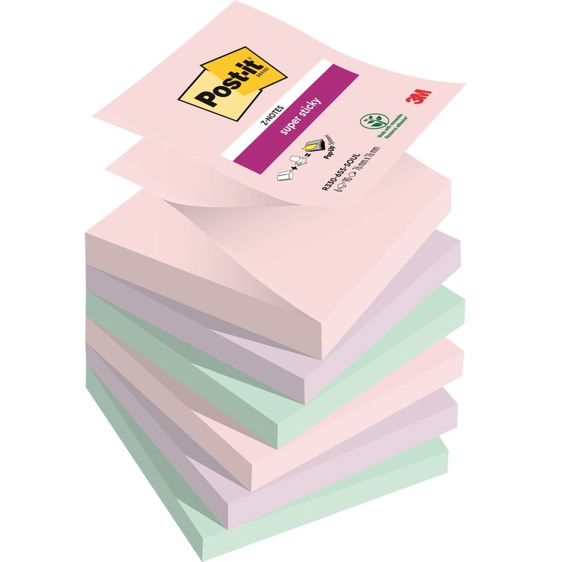 4054596926059-Post-it - 6 Blocs Z-Notes Super Sticky Soulful - couleurs assorties - 76 x 76 mm-P_405119518_1-0