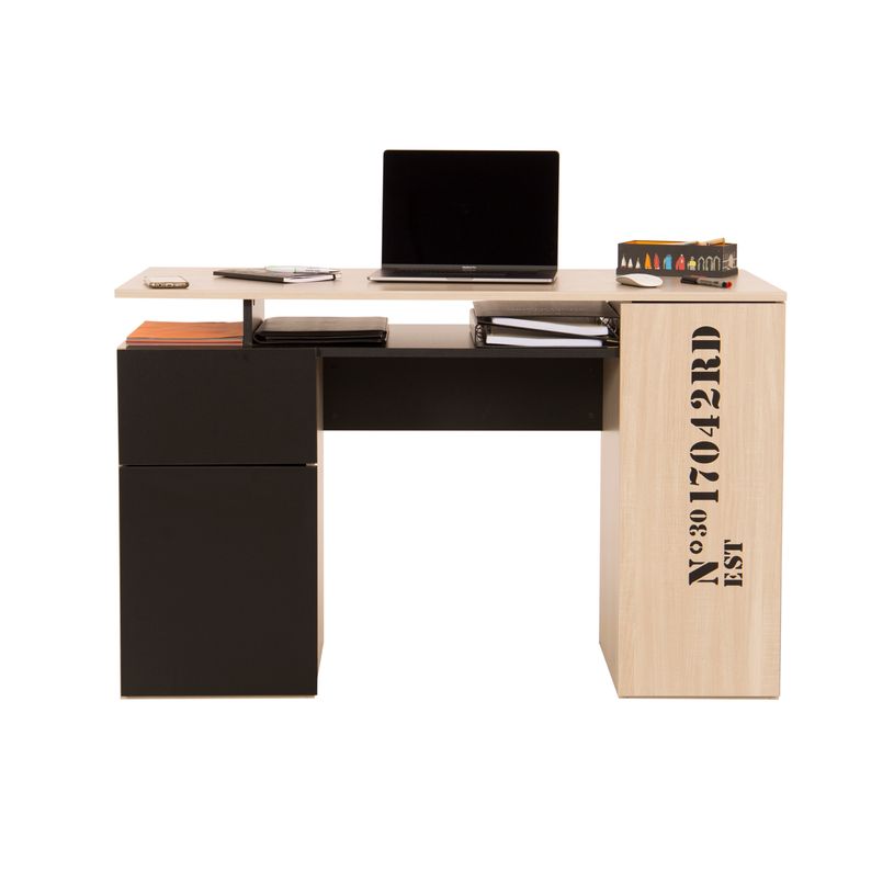 3483600773524-Bureau droit INDUS avec rangement - L. 120 x P. 55 x H. 75 cm-P_405119531_3-2