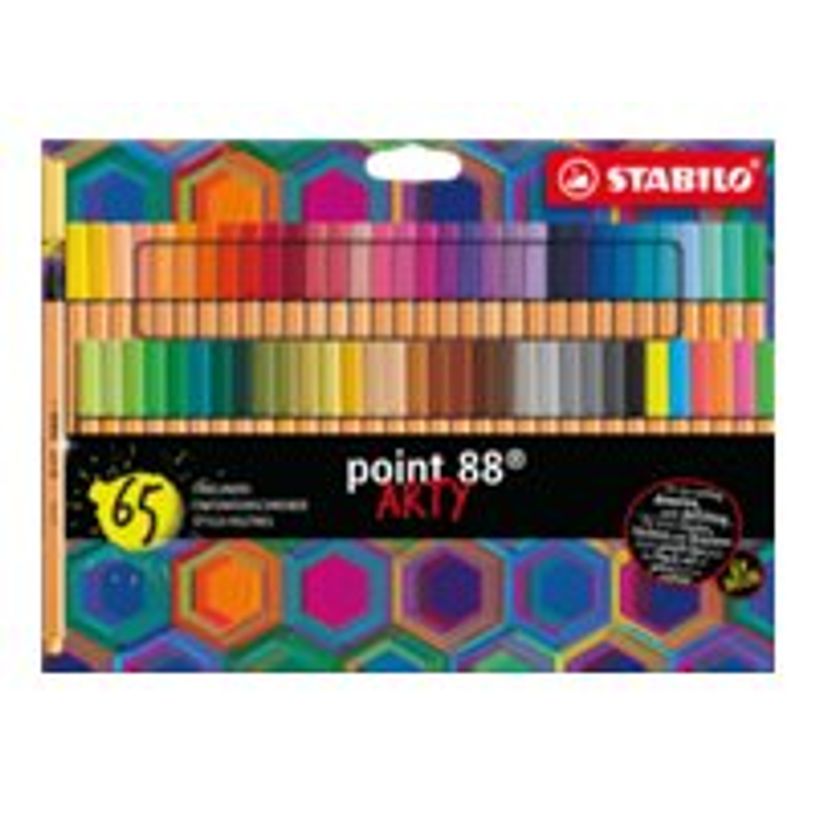 4006381584272-STABILO point 88 ARTY - feutre fin - noir, bleu clair, jaune, orange, brun, rose, vert clair, rouge carmin, vert émeraude, abricot, gris de Payne, bleu prussien, jaune citron, lilas, blush, moutarde, gris foncé, gris chaud, b-P_405119543_1-0