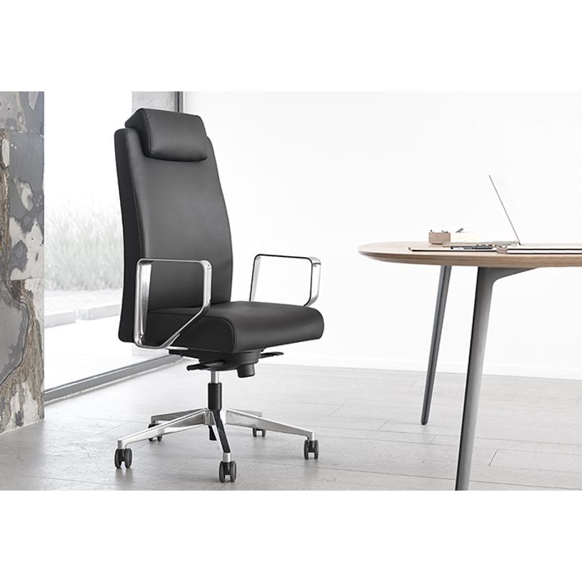 3660916042456-Fauteuil de bureau BOP - accoudoirs fixes - appui-tête - cuir noir-P_405119676_5-4