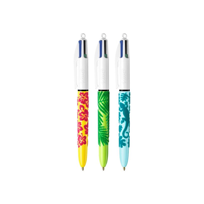 3086123593909-BIC 4 Couleurs Velours - 3 Stylos à bille 4 couleurs-P_405119687_1-0