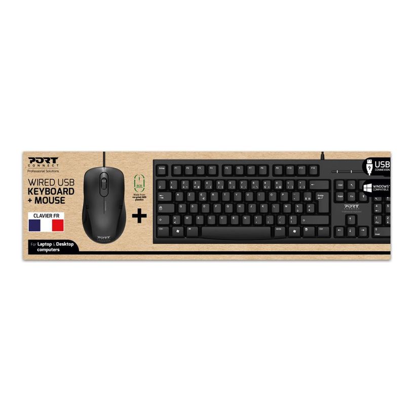 3567049009007-PORT Connect - ensemble clavier et souris filaire - Azerty-P_405119989_2-5