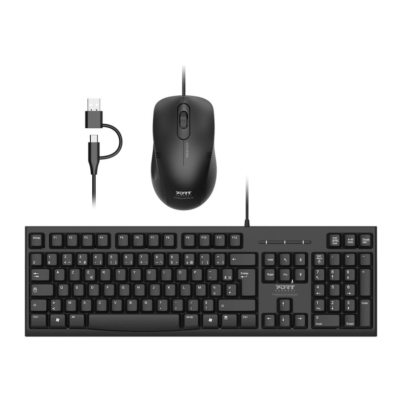 3567049009007-PORT Connect - ensemble clavier et souris filaire - Azerty-P_405119989_9-4