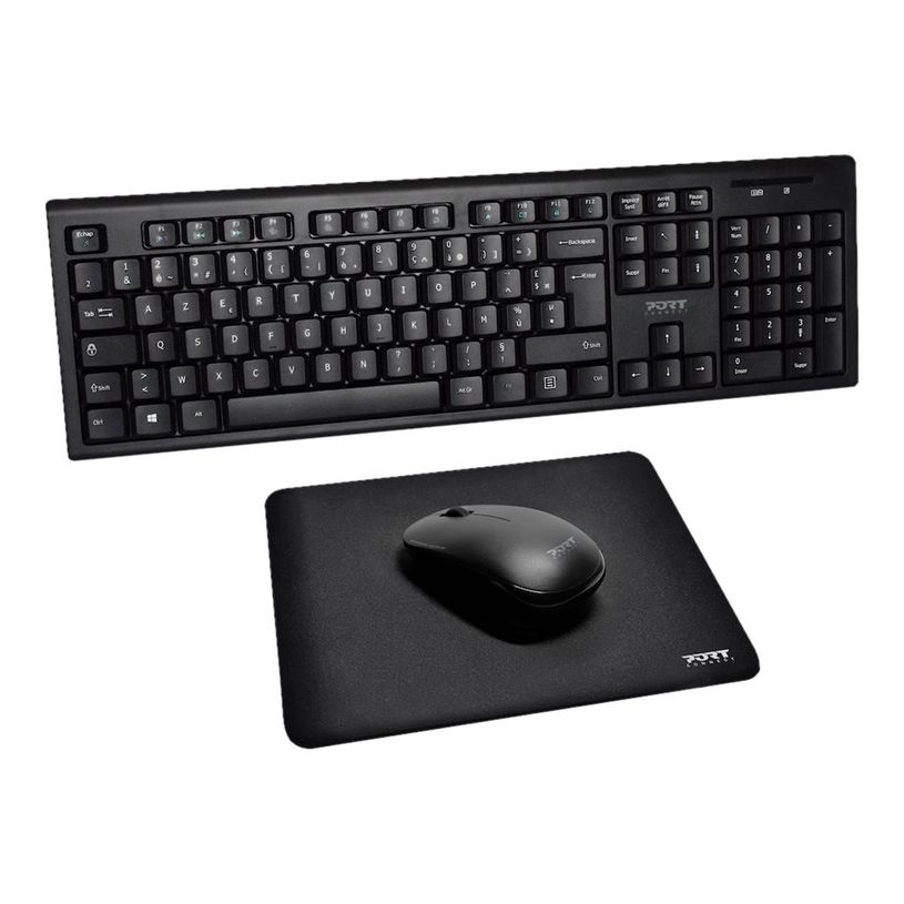 3567049009052-PORT Connect - ensemble clavier et souris sans fil + tapis de souris - AZERTY-P_405119990_4-0
