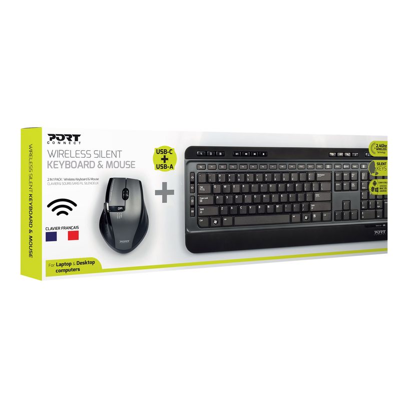 3567049009014-PORT Connect - ensemble clavier et souris sans fil silencieux- AZERTY -P_405119991_15-21