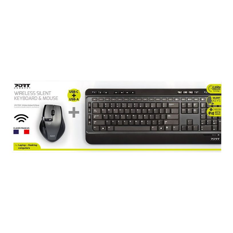 3567049009014-PORT Connect - ensemble clavier et souris sans fil silencieux- AZERTY -P_405119991_16-24