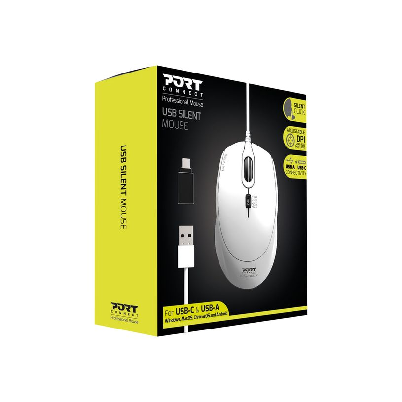 3567049007126-PORT DESIGNS - Souris filaire - silencieuse - blanc-P_405119993_2-4