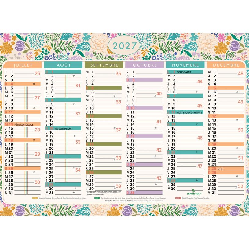 3660942079020-Calendrier illustré Mini Labo - 6 mois par face - 43 x 33,5 cm - Exacompta--1