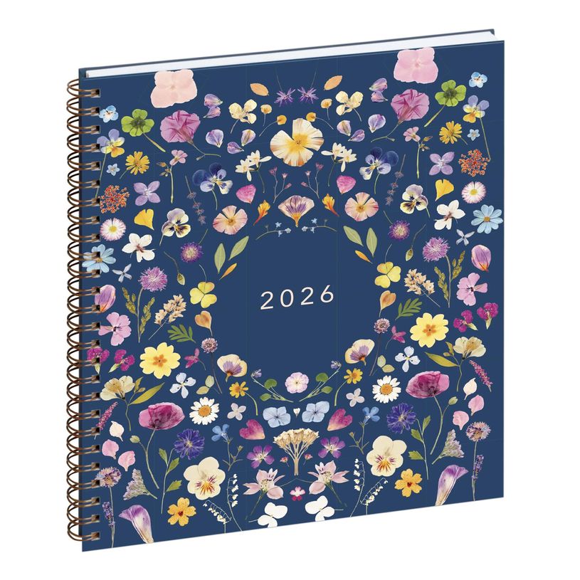 3660942078276-Agenda Chemin des Marettes spiralé recyclé - 1 semaine sur 2 pages - 18,5 x 22,5 cm - bleu - Exacompt--0