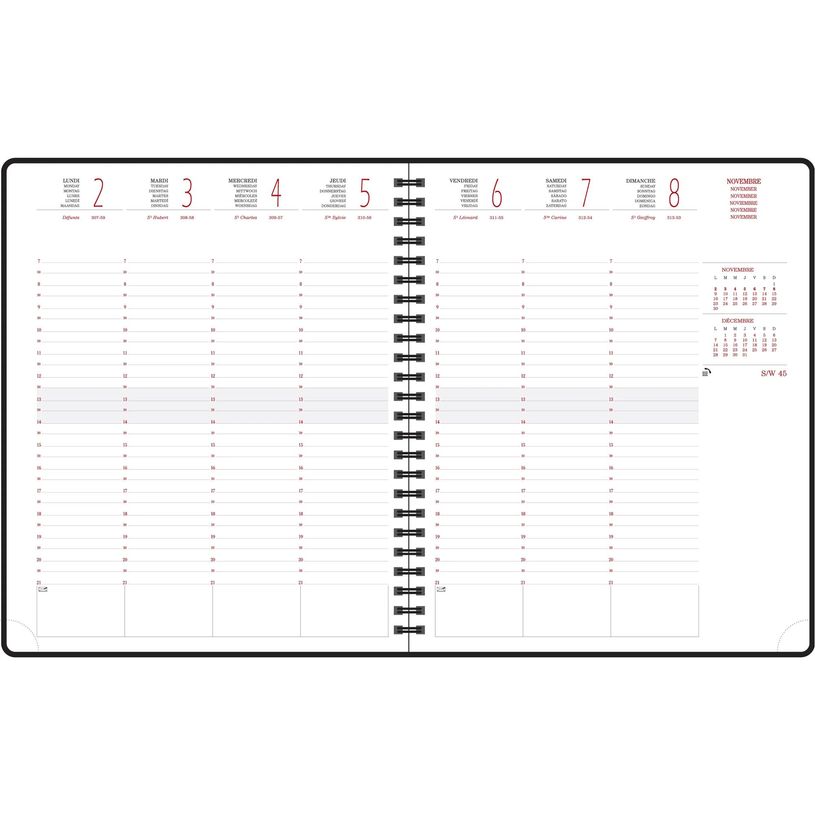 3660942078276-Agenda Chemin des Marettes spiralé recyclé - 1 semaine sur 2 pages - 18,5 x 22,5 cm - bleu - Exacompt--2