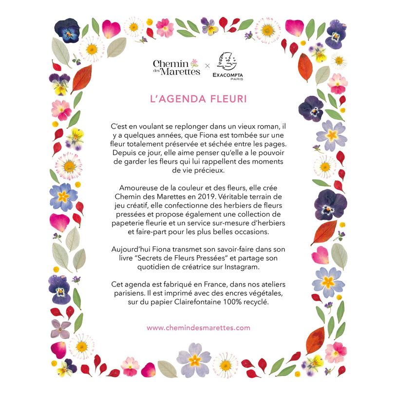 3660942078276-Agenda Chemin des Marettes spiralé recyclé - 1 semaine sur 2 pages - 18,5 x 22,5 cm - bleu - Exacompt--3