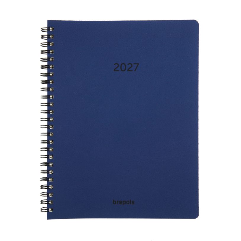 5412303376938-Agenda à spirale Calvi Timing Recyclé - 1 semaine sur 2 pages - 17 x 22 cm - bleu - Brepols--0
