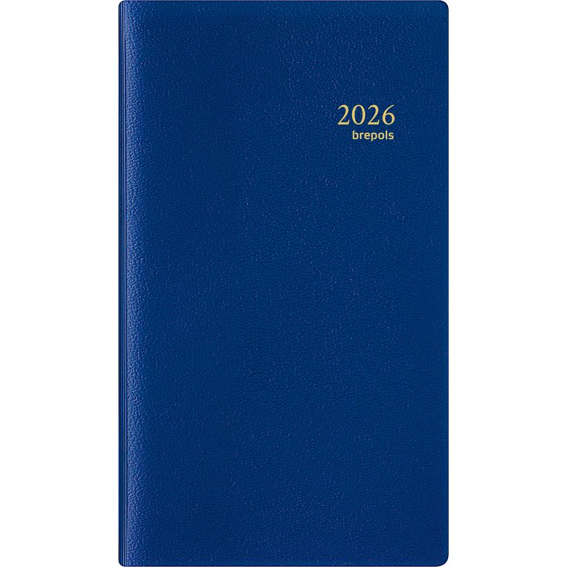 5412303124287-Agenda de poche Genova Breplan - 1 semaine sur 2 pages - 9 x 16 cm - bleu - Brepols--0