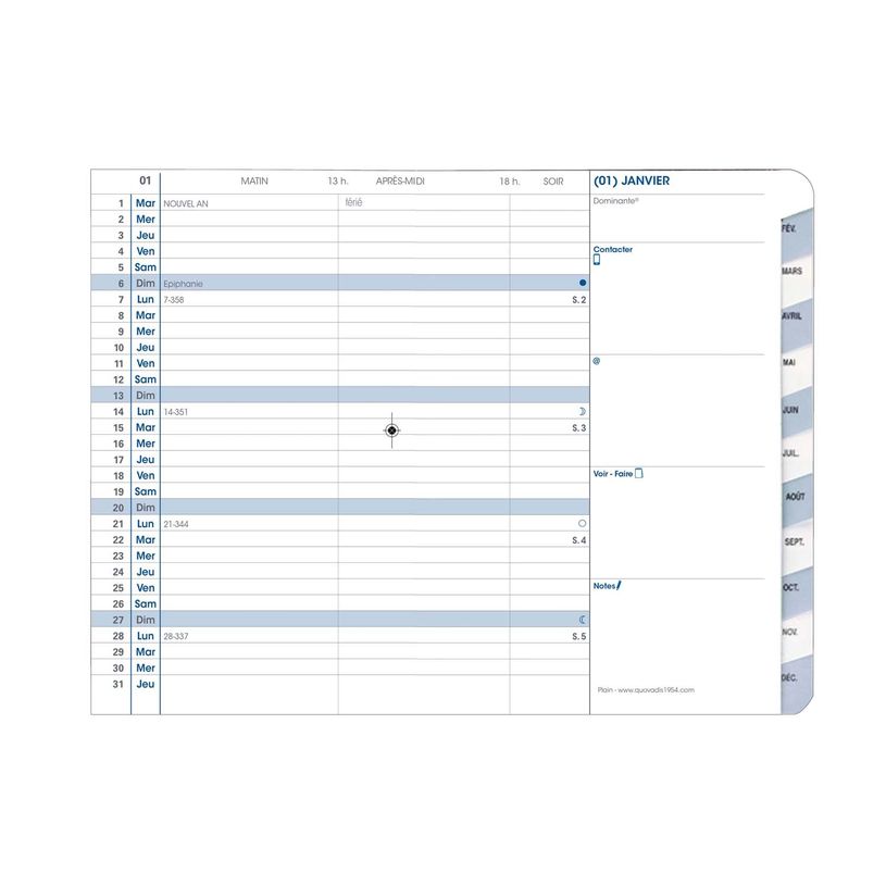 3371010348848-Quo Vadis - Agenda avec répertoire - Plain - Mensuel - Français - Club - Rouge - 12 mois de janvier à décembre - 10x15 cm - Papier Clairefontaine blanc - Fabri--1