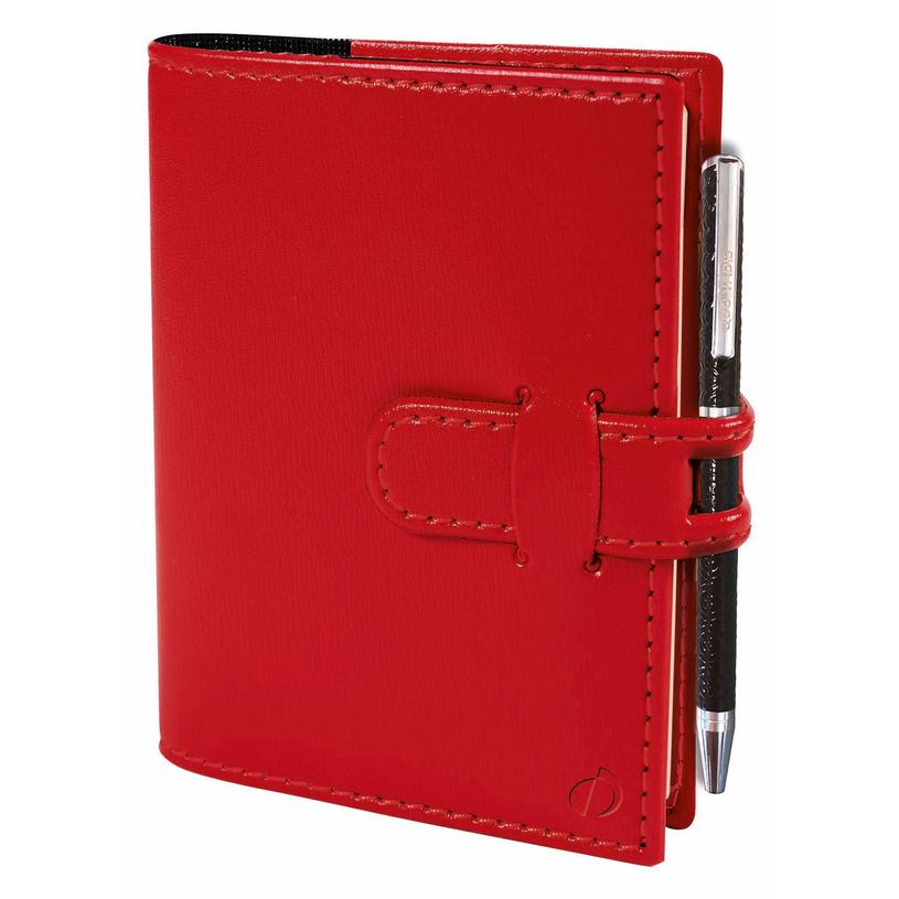 3371010448401-Agenda de poche Soho Randonnée Prestige avec porte mine - 1 semaine sur 2 pages - 9 x 12,5 cm - rouge --0