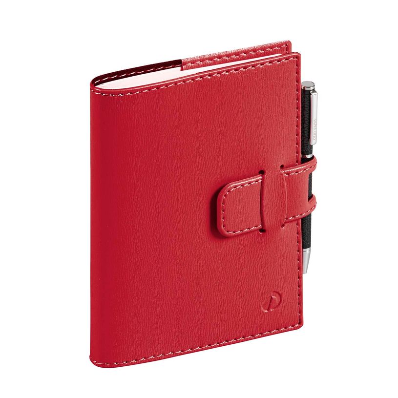 3371010448401-Agenda de poche Soho Randonnée Prestige avec porte mine - 1 semaine sur 2 pages - 9 x 12,5 cm - rouge --1