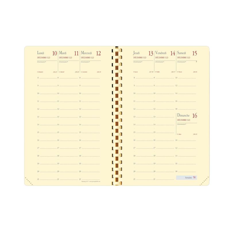 3371010445721-Quo Vadis - Agenda - Spiralé avec répertoire - Planning 16 S Prestige - Semainier Planning - Français - Soho - Noir - 12 mois et 1/2 de mi-décembre à d