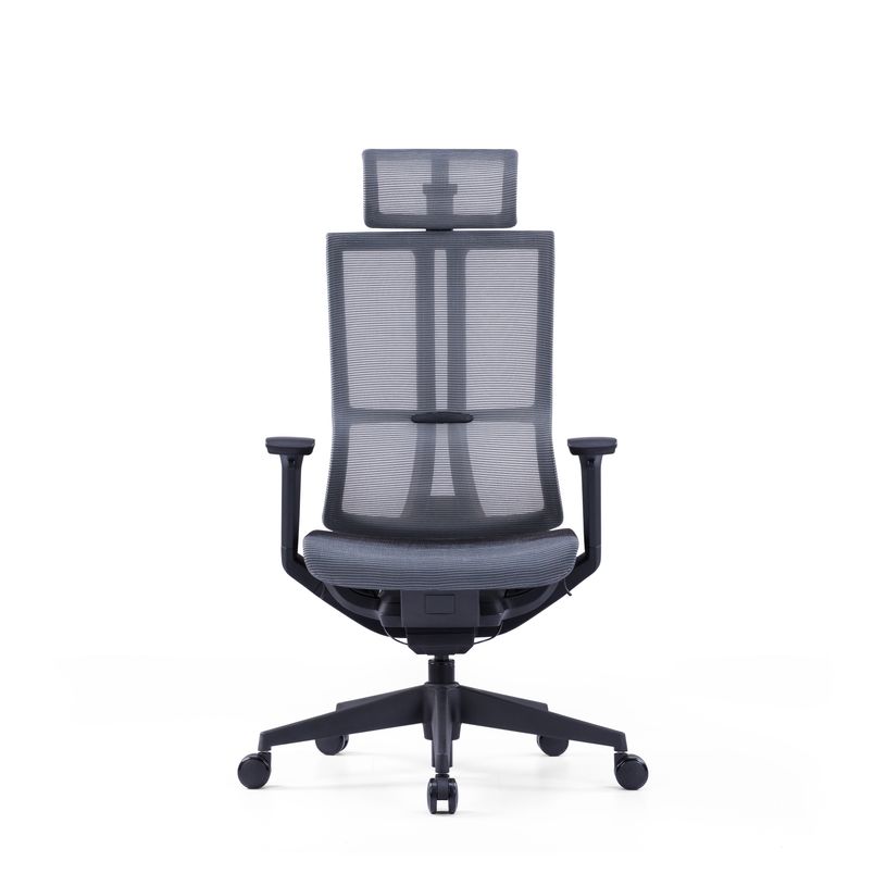 3700339918409-Fauteuil de bureau JAMES - accoudoirs réglables - appuie-tête réglable - noir et gris-P_405120005_2-1