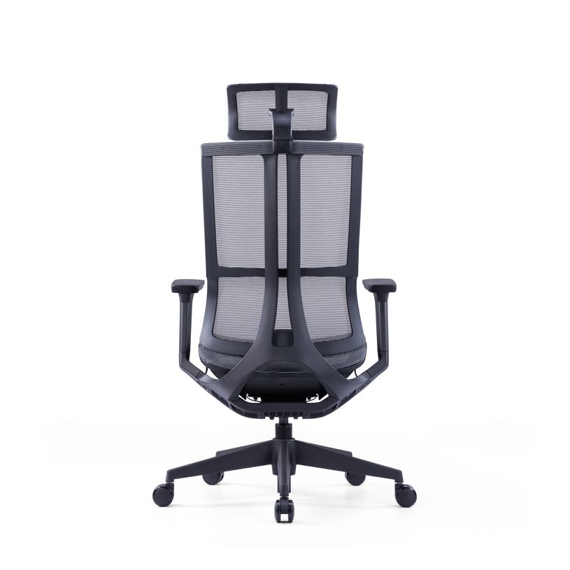 3700339918409-Fauteuil de bureau JAMES - accoudoirs réglables - appuie-tête réglable - noir et gris-P_405120005_6-5