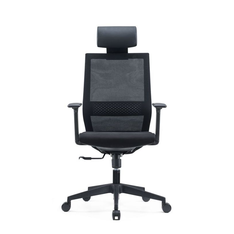 3700339918508-Fauteuil de bureau MAXIM - accoudoirs réglables - Appuie tête - noir-P_405120006_2-1