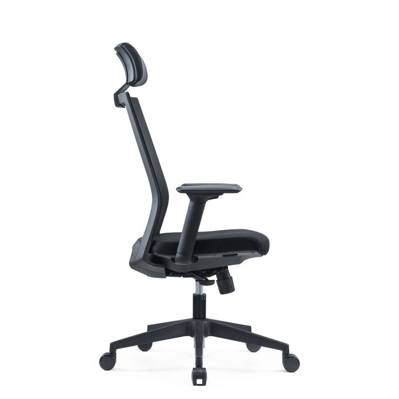 3700339918508-Fauteuil de bureau MAXIM - accoudoirs réglables - Appuie tête - noir-P_405120006_4-3