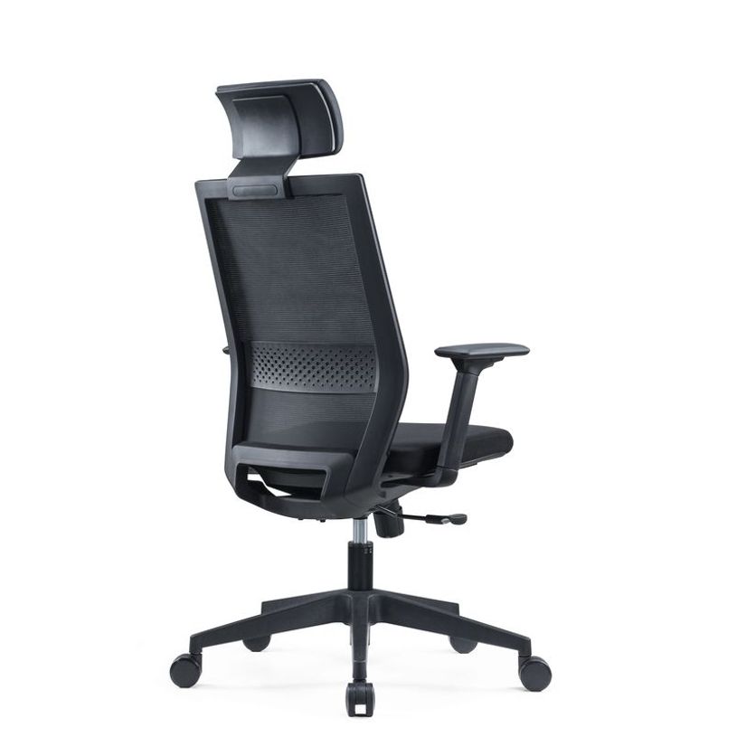 3700339918508-Fauteuil de bureau MAXIM - accoudoirs réglables - Appuie tête - noir-P_405120006_5-4