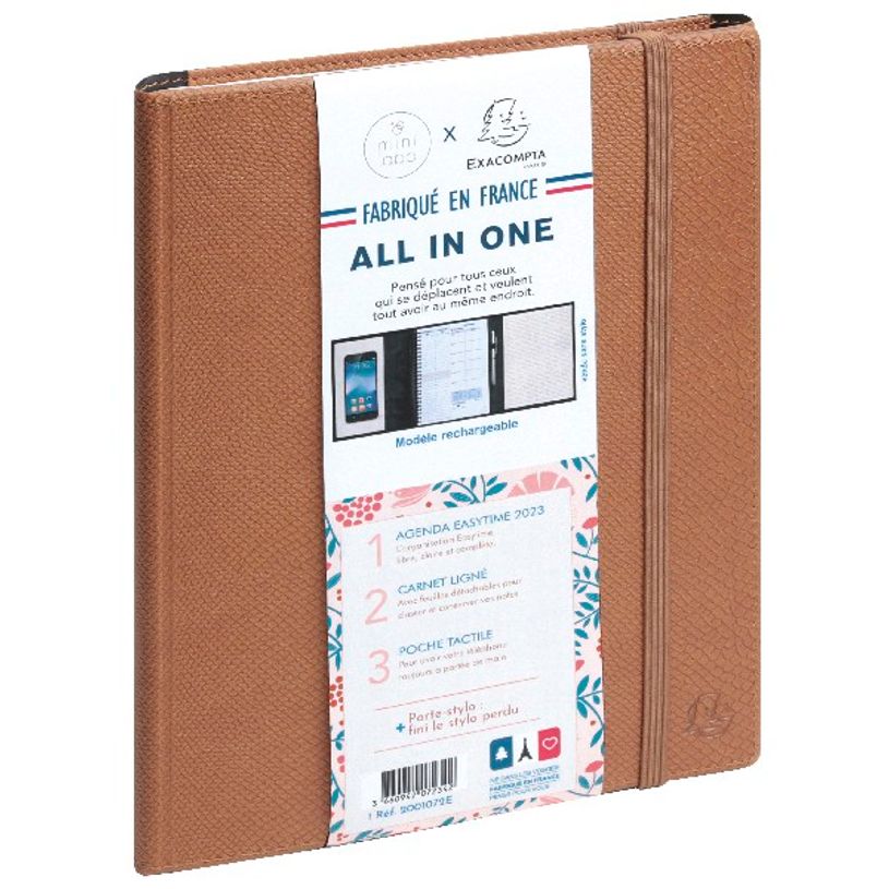 3660942078313-Agenda Mini Labo All in One - 1 semaine sur 2 pages - 15 x 21 cm - camel - Exacompta-P_405120017_1-0