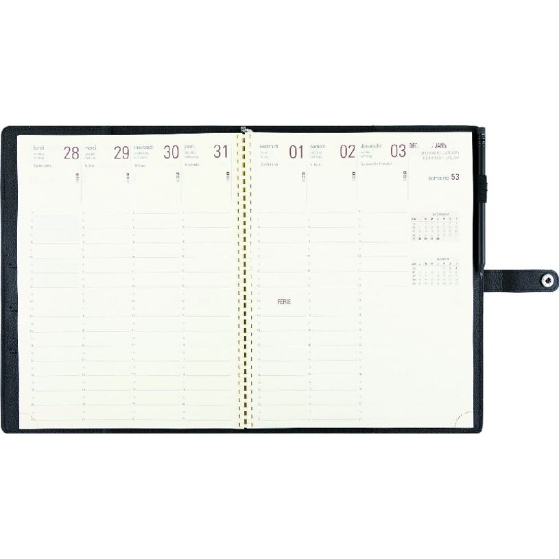 3664447128986-Agenda spiralé Kent - 1 semaine sur 2 pages - 22 x 28 cm - ardoise - Oberthur-P_405120067_2-1