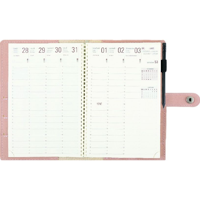 3664447129389-Agenda spiralé Lady Kent - 1 semaine sur 2 pages - 17 x 24,5 cm - nude - Oberthur-P_405120089_2-1