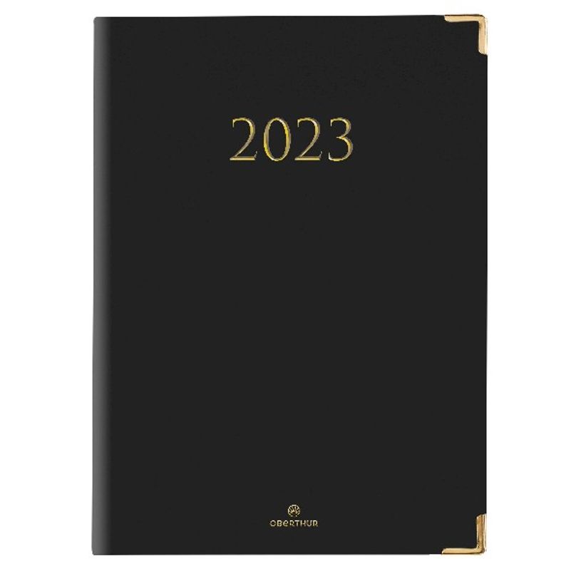 3664447132655-Agenda Kiev - 1 semaine sur 2 pages - 22 x 30,7 cm - noir - Oberthur-P_405120096_1-0