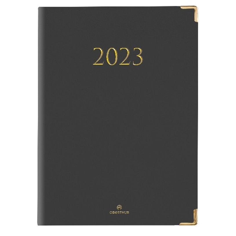 3664447132686-Agenda Kiev - 1 semaine sur 2 pages - 22 x 30,7 cm - gris - Oberthur-P_405120099_1-0