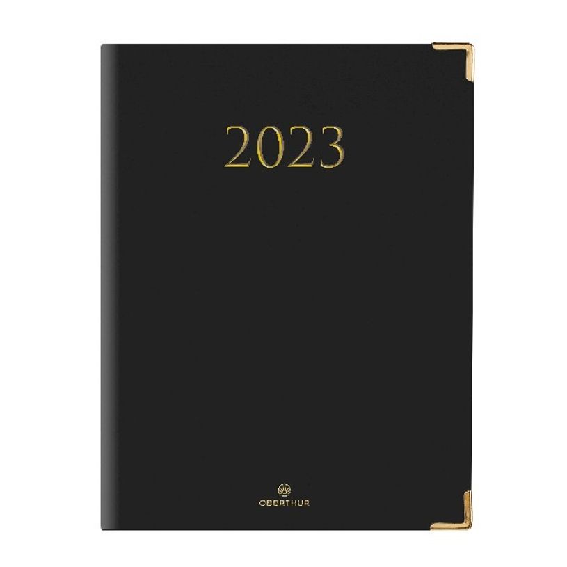 3664447132693-Agenda Kiev - 1 semaine sur 2 pages - 22 x 28 cm - noir - Oberthur-P_405120100_1-0