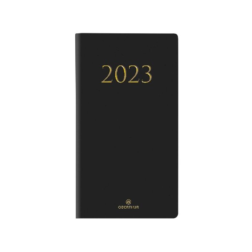 3664447129228-Agenda de poche Kiev - 1 semaine sur 2 pages - 9,5 x 17,5 cm - noir - Oberthur-P_405120108_1-0