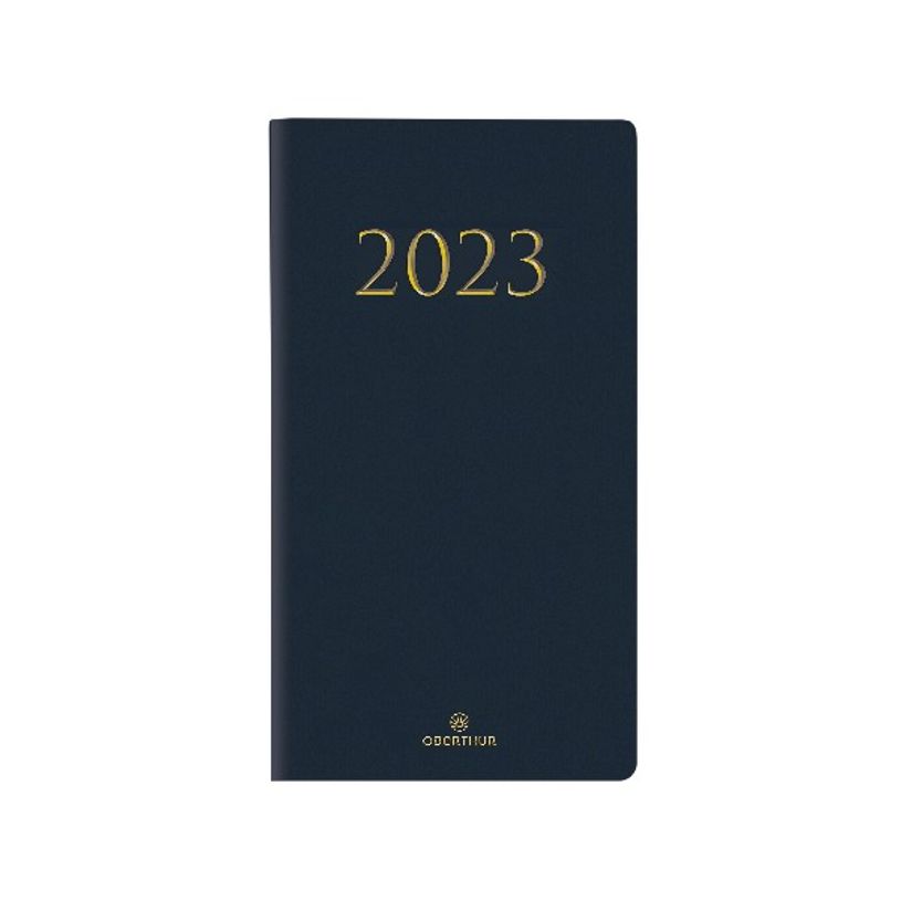 3664447129235-Agenda de poche Kiev - 1 semaine sur 2 pages - 9,5 x 17,5 cm - bleu marine - Oberthur-P_405120109_1-0