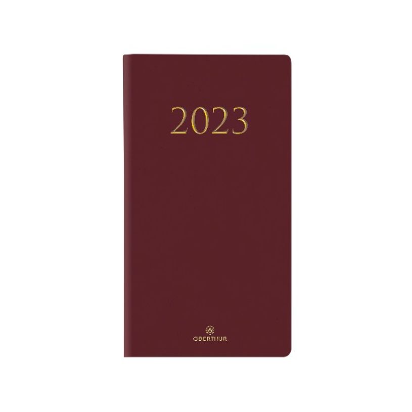 3664447129242-Agenda de poche Kiev - 1 semaine sur 2 pages - 9,5 x 17,5 cm - bordeaux - Oberthur-P_405120110_1-0
