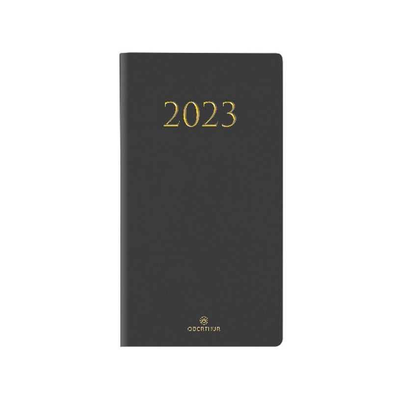 3664447129259-Agenda de poche Kiev - 1 semaine sur 2 pages - 9,5 x 17,5 cm - gris - Oberthur-P_405120111_1-0