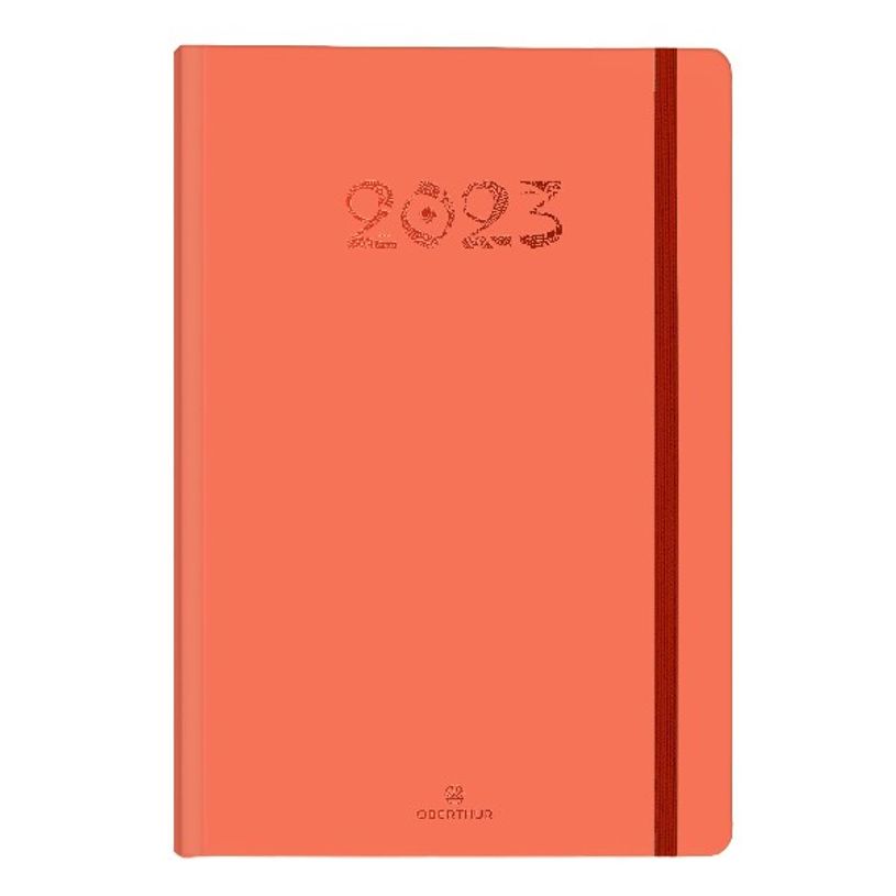 3664447131696-Agenda à élastique Cachemire - 1 semaine sur 2 pages - 17 x 24,5 cm - corail - Oberthur-P_405120125_1-0