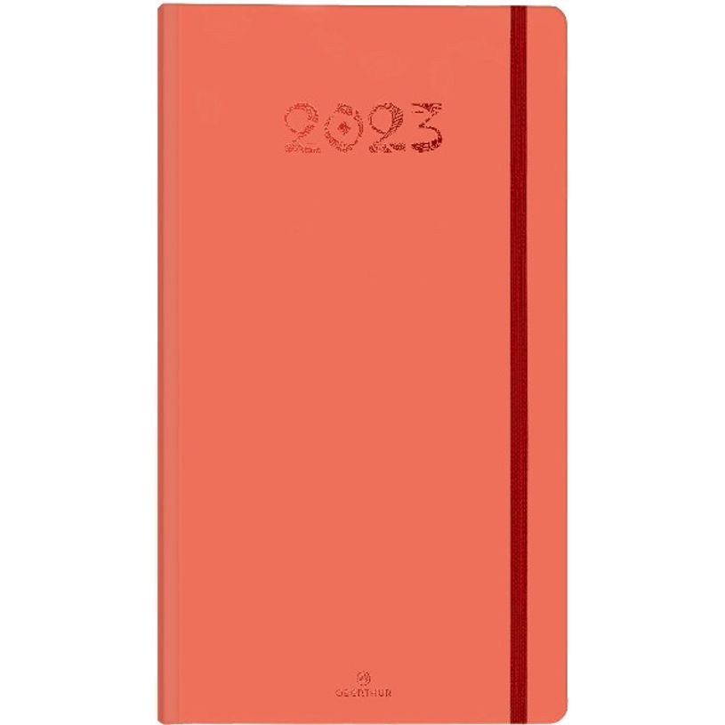 3664447131771-Agenda de poche Cachemire - 1 semaine sur 2 pages - 9,5 x 17,5 cm - corail - Oberthur-P_405120133_1-0