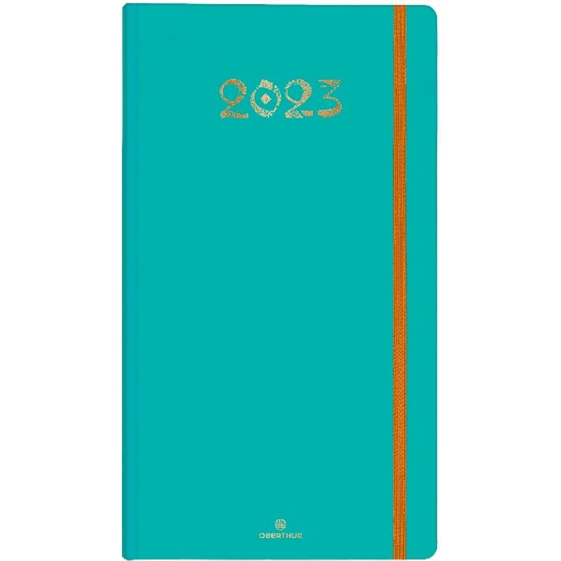 3664447131795-Agenda de poche Cachemire - 1 semaine sur 2 pages - 9,5 x 17,5 cm - vert - Oberthur-P_405120135_1-0