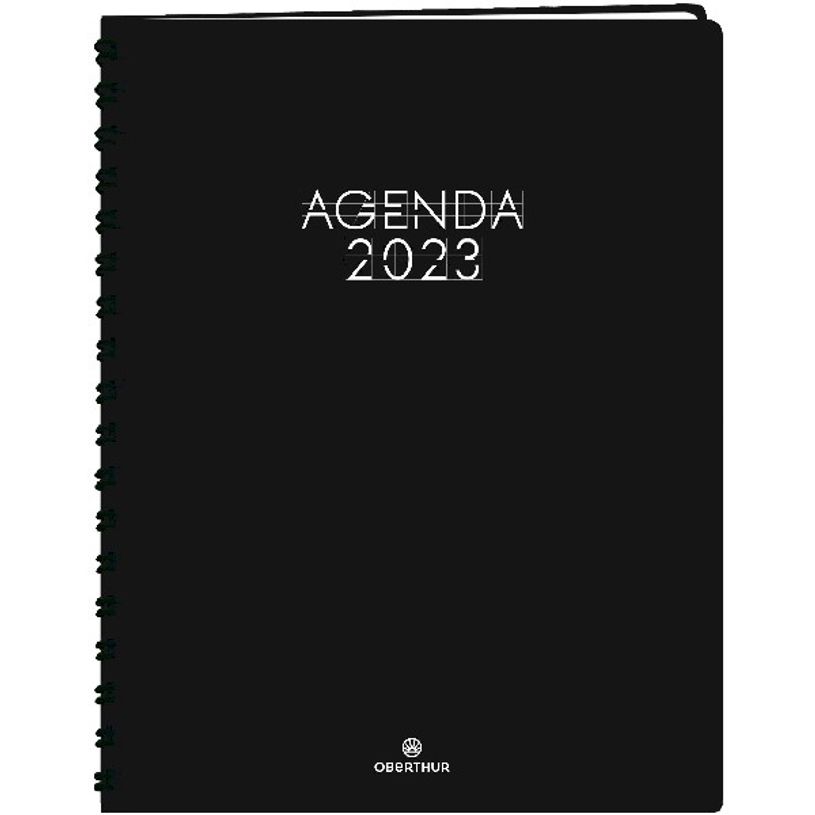 3664447134185-Agenda Portland - 1 semaine sur 2 pages - 22 x 30,7 cm - noir - Oberthur-P_405120141_1-0
