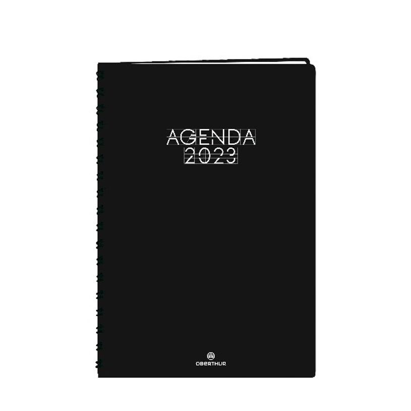 3664447134277-Agenda Portland - 1 semaine sur 2 pages - 17 x 24,5 cm - noir - Oberthur-P_405120147_1-0