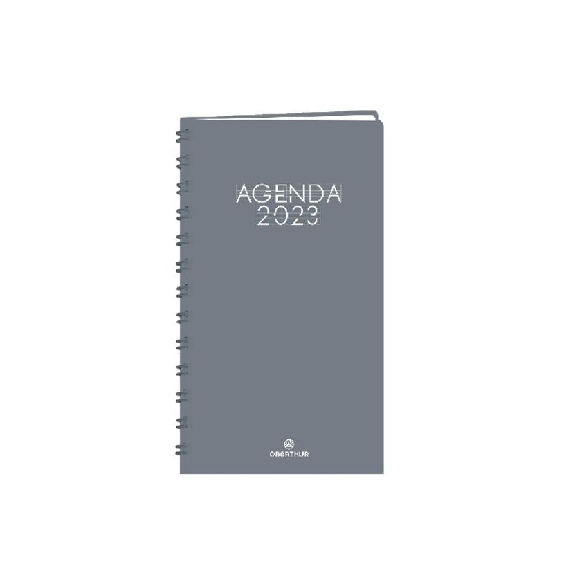 3664447134345-Agenda de poche Portland - 1 semaine sur 2 pages - 9,5 x 17,5 cm - gris - Oberthur-P_405120151_1-0