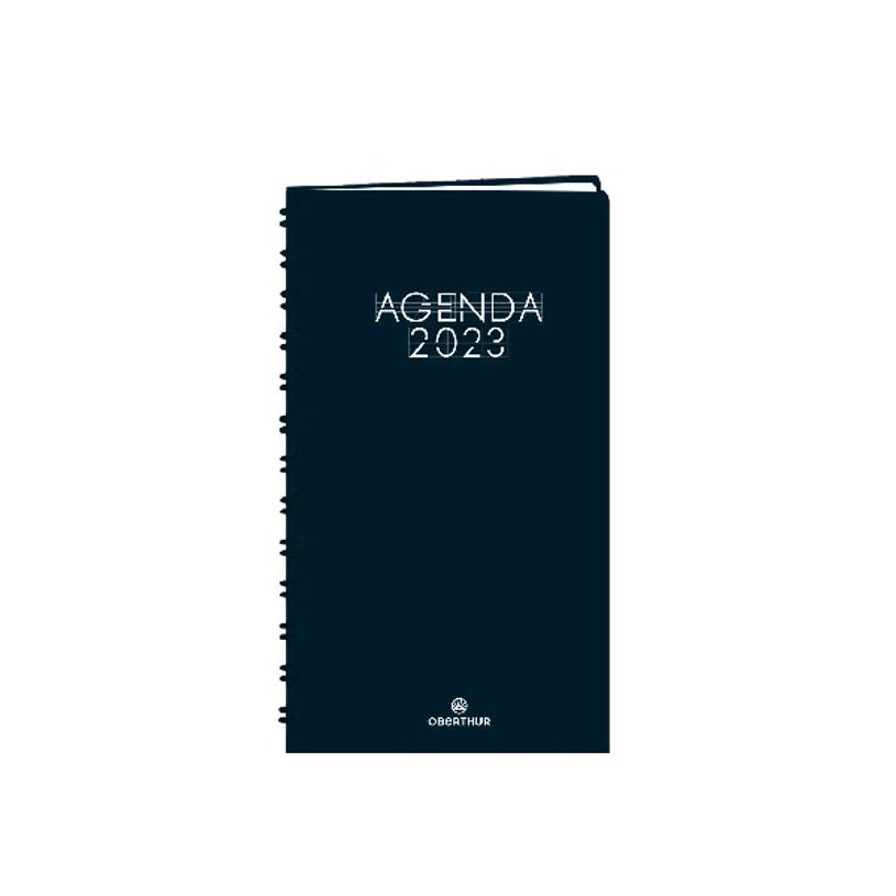 3664447134352-Agenda de poche Portland - 1 semaine sur 2 pages - 9,5 x 17,5 cm - bleu marine - Oberthur-P_405120152_1-0