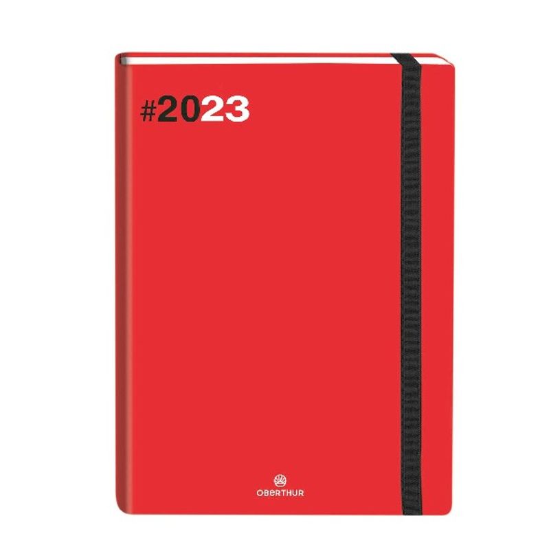 3664447135588-Agenda à élastique Flex - 1 semaine sur 2 pages - 22 x 28 cm - rouge - Oberthur-P_405120154_1-0