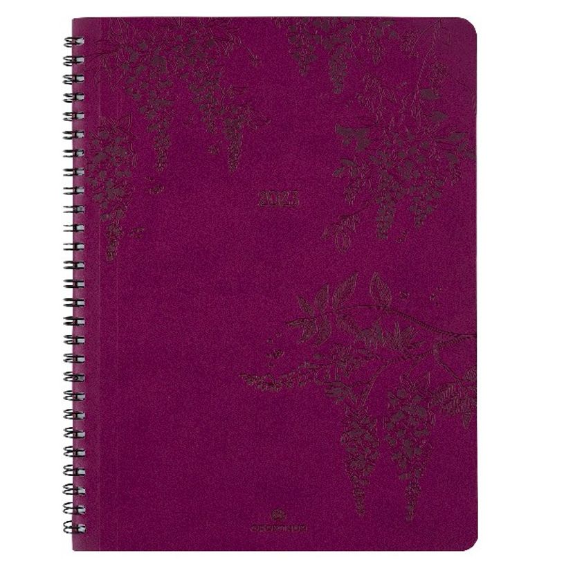 3664447130132-Agenda Primrose - 1 semaine sur 2 pages - 22 x 28 cm - prune - Oberthur-P_405120173_1-0