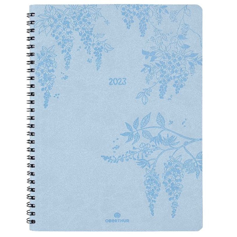 3664447130163-Agenda Primrose - 1 semaine sur 2 pages - 22 x 28 cm - bleu ciel - Oberthur-P_405120176_1-0