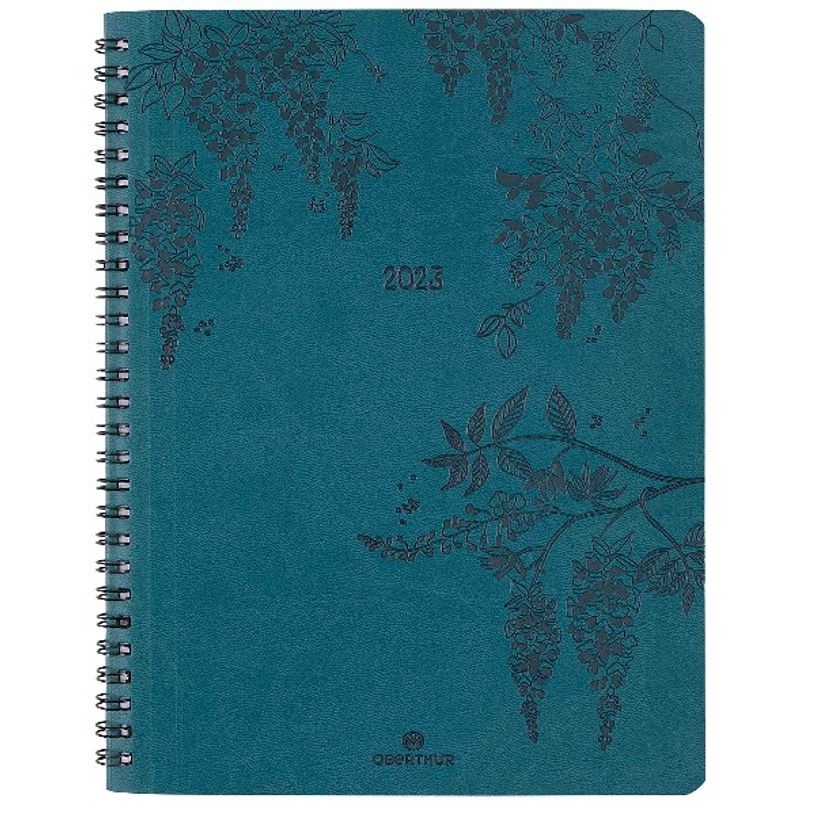 3664447130170-Agenda Primrose - 1 semaine sur 2 pages - 22 x 28 cm - bleu vert - Oberthur-P_405120177_1-0