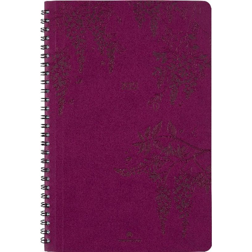 3664447130187-Agenda Primrose - 1 semaine sur 2 pages - 17 x 24,5 cm - prune - Oberthur-P_405120178_1-0